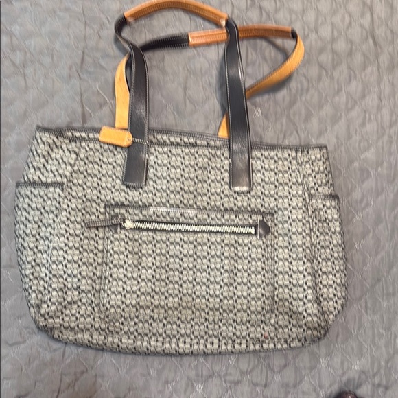 Coach Handbags - Coach Black and Tan Geometric Tote Bag